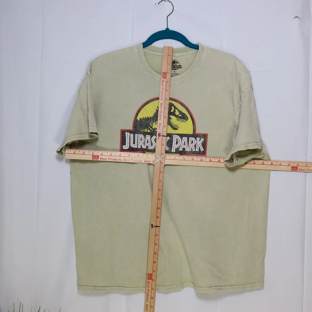 Jurassic World Park T Shirt Mens XL Tan Good Graphic Tee Short Sleeve Cotton